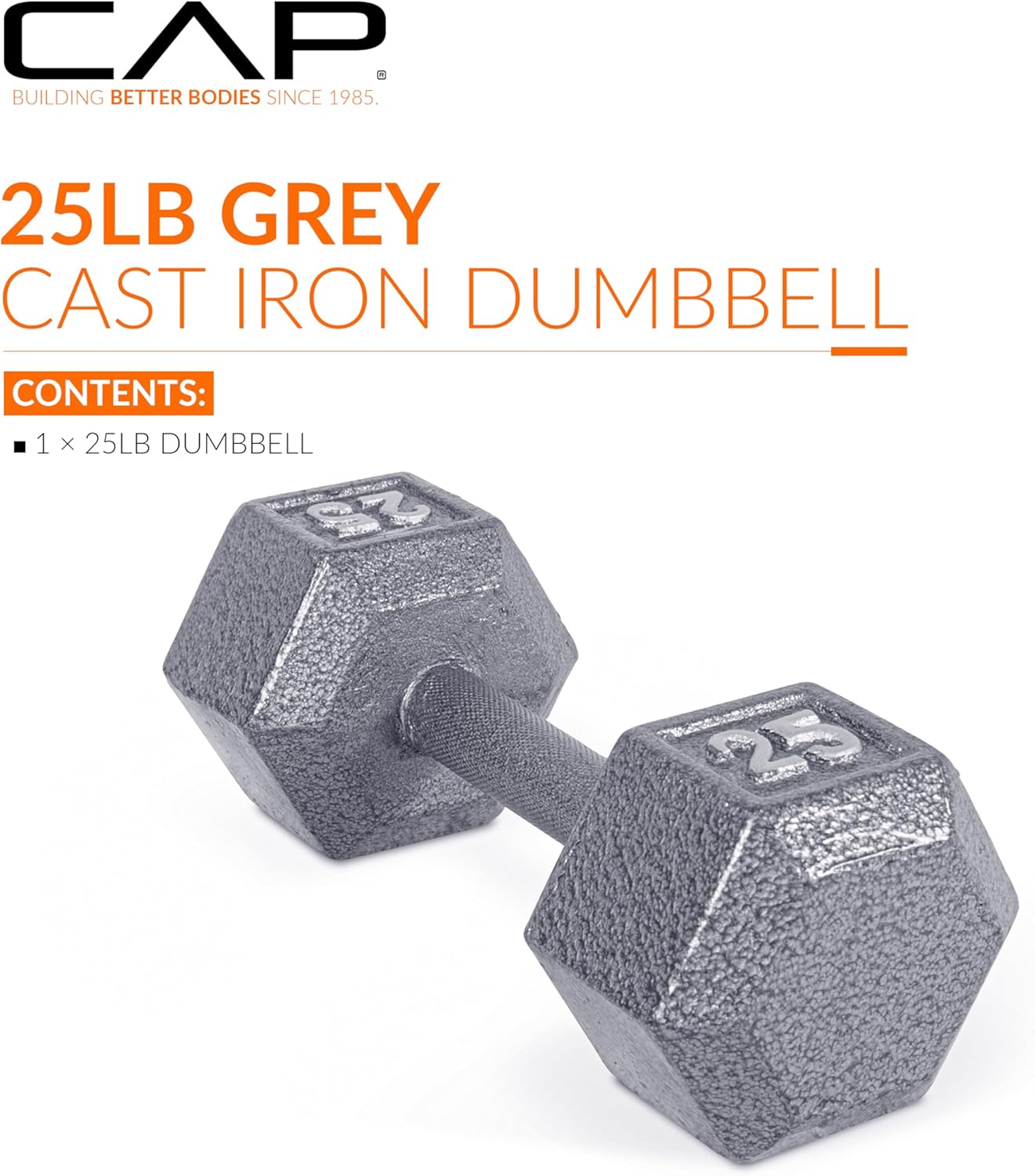 25 lb Cast Iron Hex Dumbbell N542502