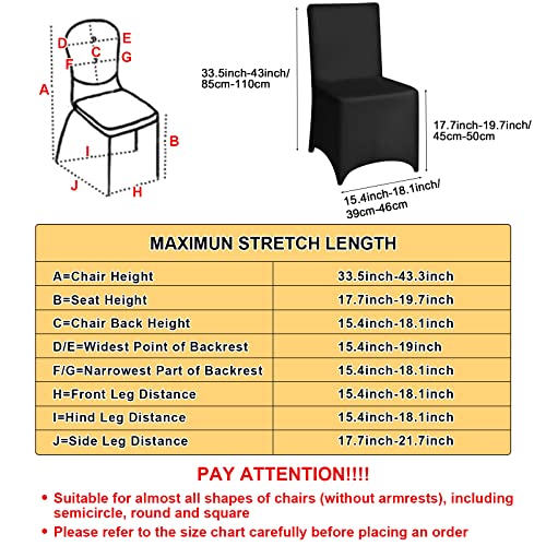50 Sets Spandex Stretch Chair Slipcovers with Chair Bands Bows (Black, Rose Red) W754