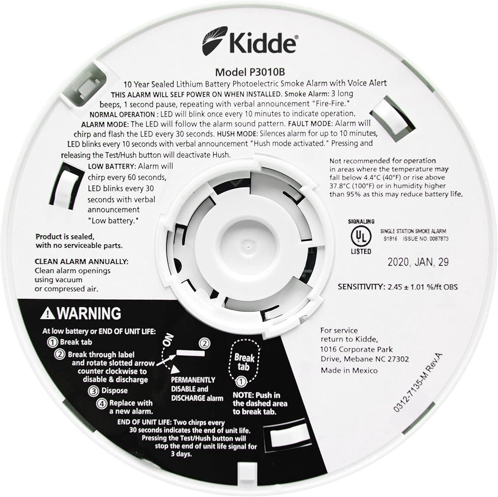 10-Year Photoelectric Smoke Detector P5417