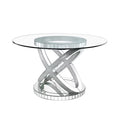 Round Glass Top Dining Table with Silver Base K80132
