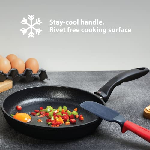 8 Inch Nonstick Diamond Coated Aluminum Frying Pan with Lid D672431