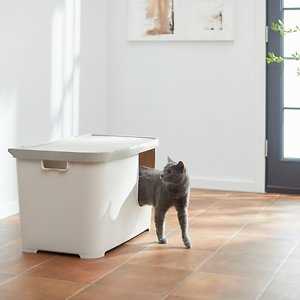 Multi-Function Covered Cat Litter Box with Tray E950