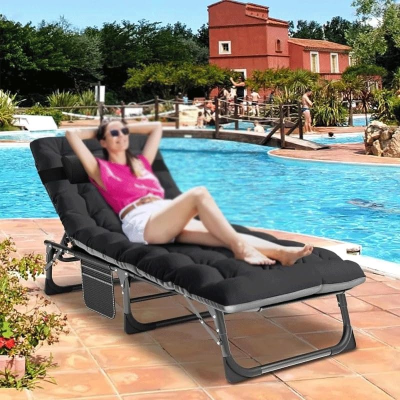 Heavy Duty Adjustable Folding Camping Cot with Mat G4245