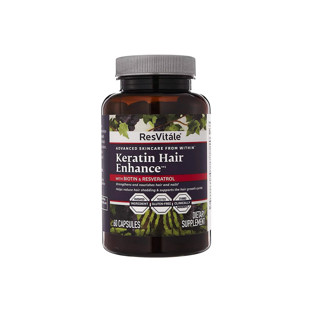Keratin Hair Supporter with Biotin, Vitamin B6, Pantothenic Acid - 60 Veggie Caps E120182
