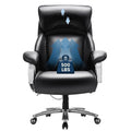 Big and Tall Heavy Duty Leather Office Chair with Wide Seat Black Y335445