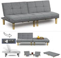 Comfy Convertible 2 Seater Futon Sofa Couch with USB Port Armless Adjustable Backrest K1527