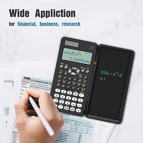 Pink 991ES MAX Foldable Scientific Calculator with Notepad 417 Function Solar Energy N11598