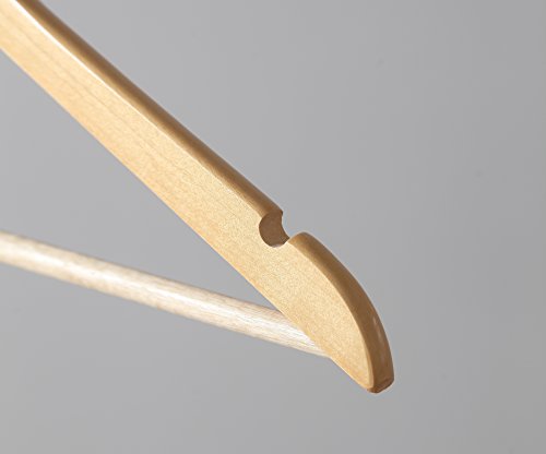 Natural Wooden Hangers 50 Pack with Pants Bar G133