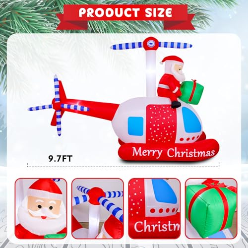 14 FT Santa Claus Inflatable Outdoor Decoration with Gift Bag and Built-in LED Lights E7011