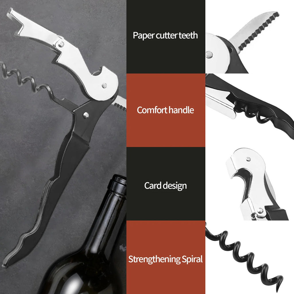 Manual Bottle Opener Double Hinged with Foil Cutter B897979