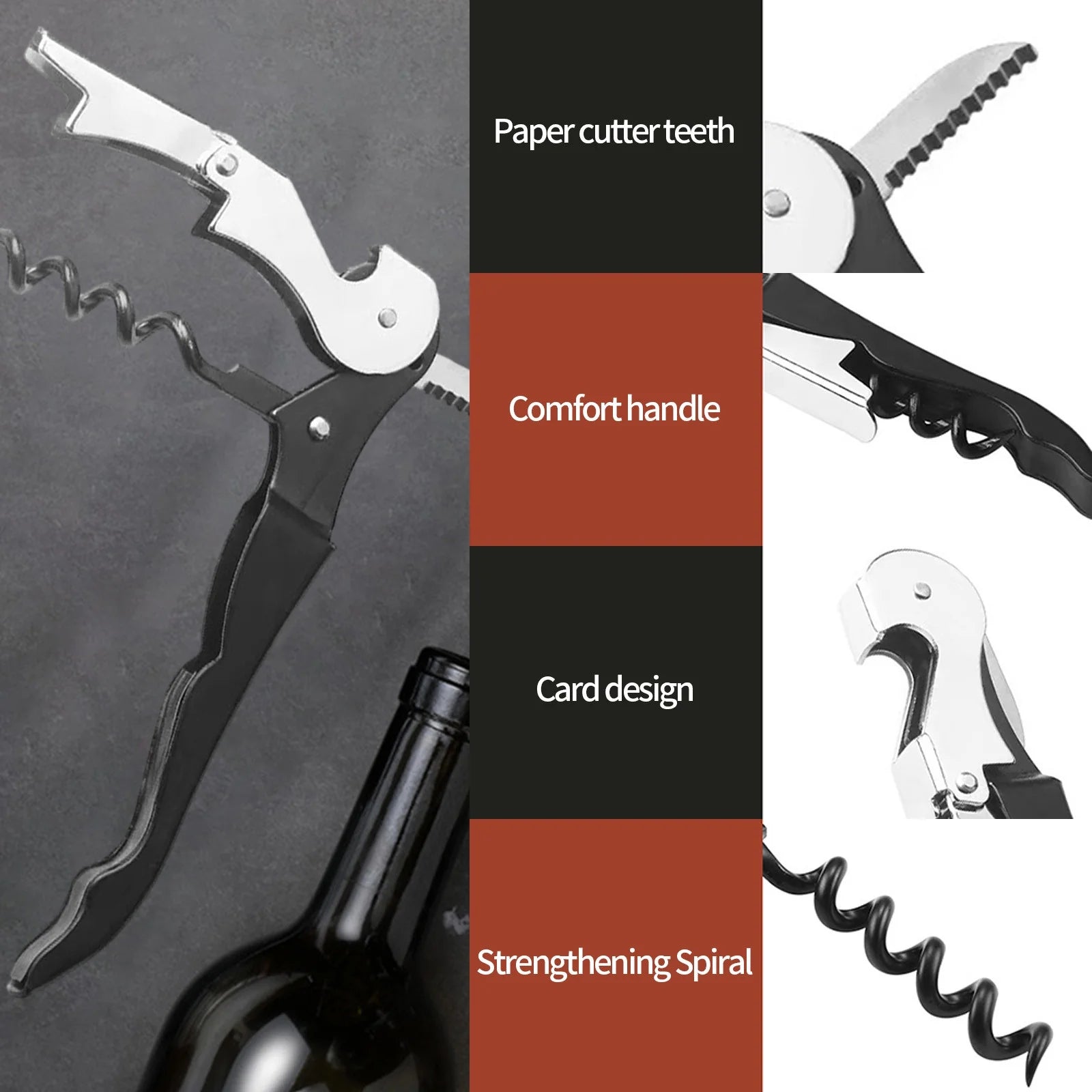 Manual Bottle Opener Double Hinged with Foil Cutter B897979