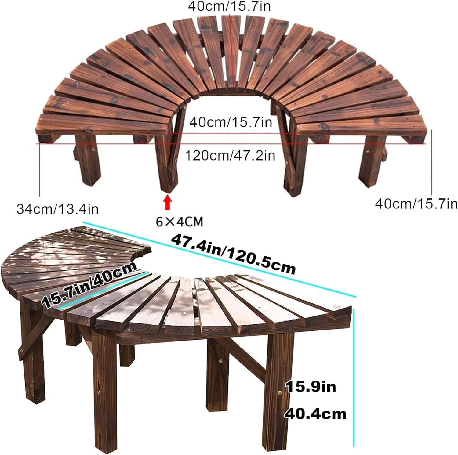 Wooden Outdoor Curved Bench H41989