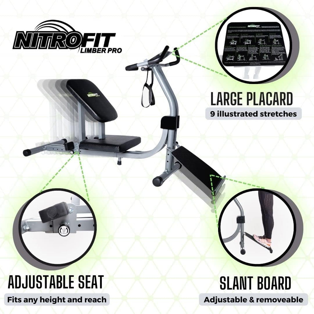 Full Body Stretching Machine with Adjustable Sliding Seat & Slant Board V244155