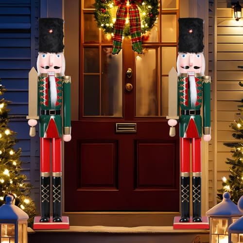 42 Inch Wooden Christmas Nutcracker with Black Fur Hat H325926