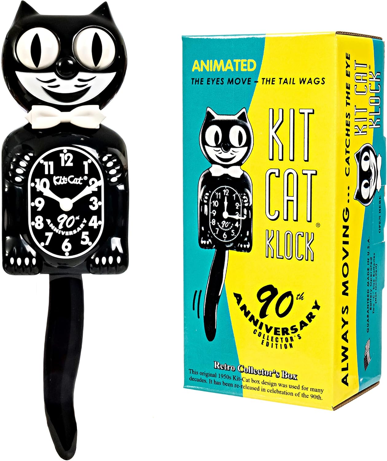 Black Cat Clock with Collectors Box X92222