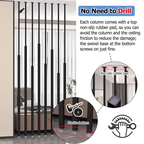 White 8 Pcs Metal Iron Room Divider L1038