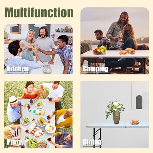 Black 4FT Square Plastic Folding Table T30419