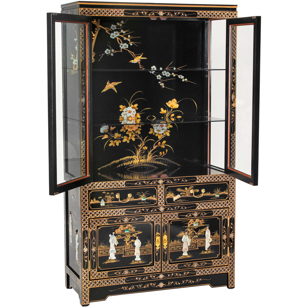 Black Lacquer China Cabinet T1320