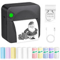 Pink Mini Thermal Printer with 11 Rolls Paper Y816989