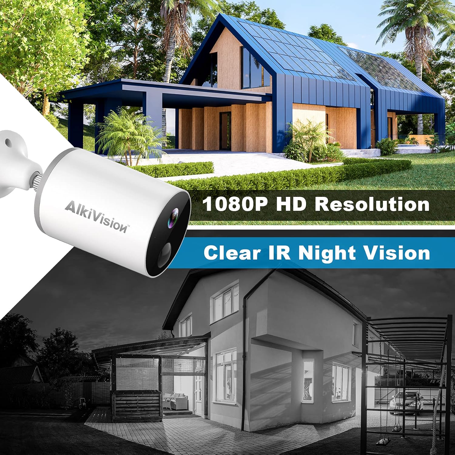 Wireless Outdoor Security Camera with 1080p HD Night Vision and Motion Detection U12805