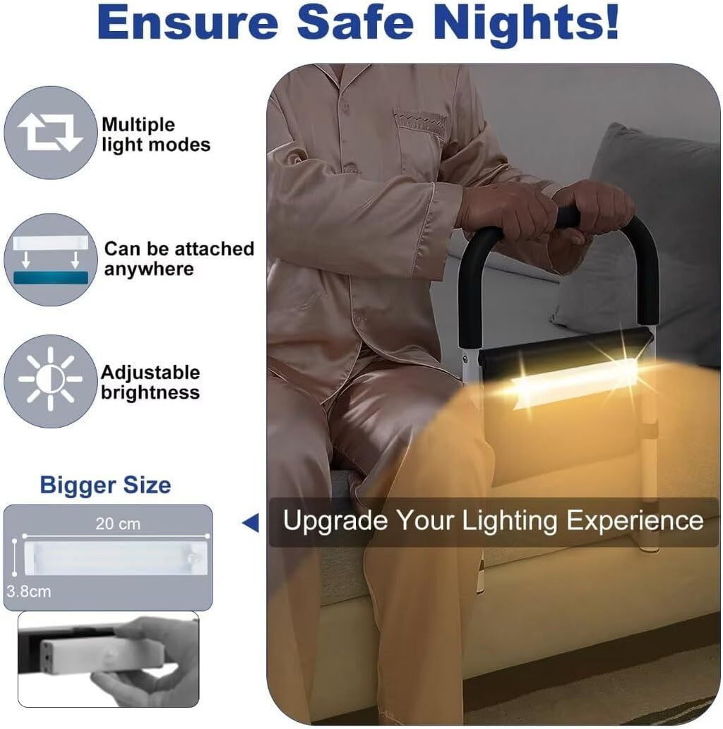 Bed Rail with Motion Light, Non-Slip Handle, Storage Pocket K730866