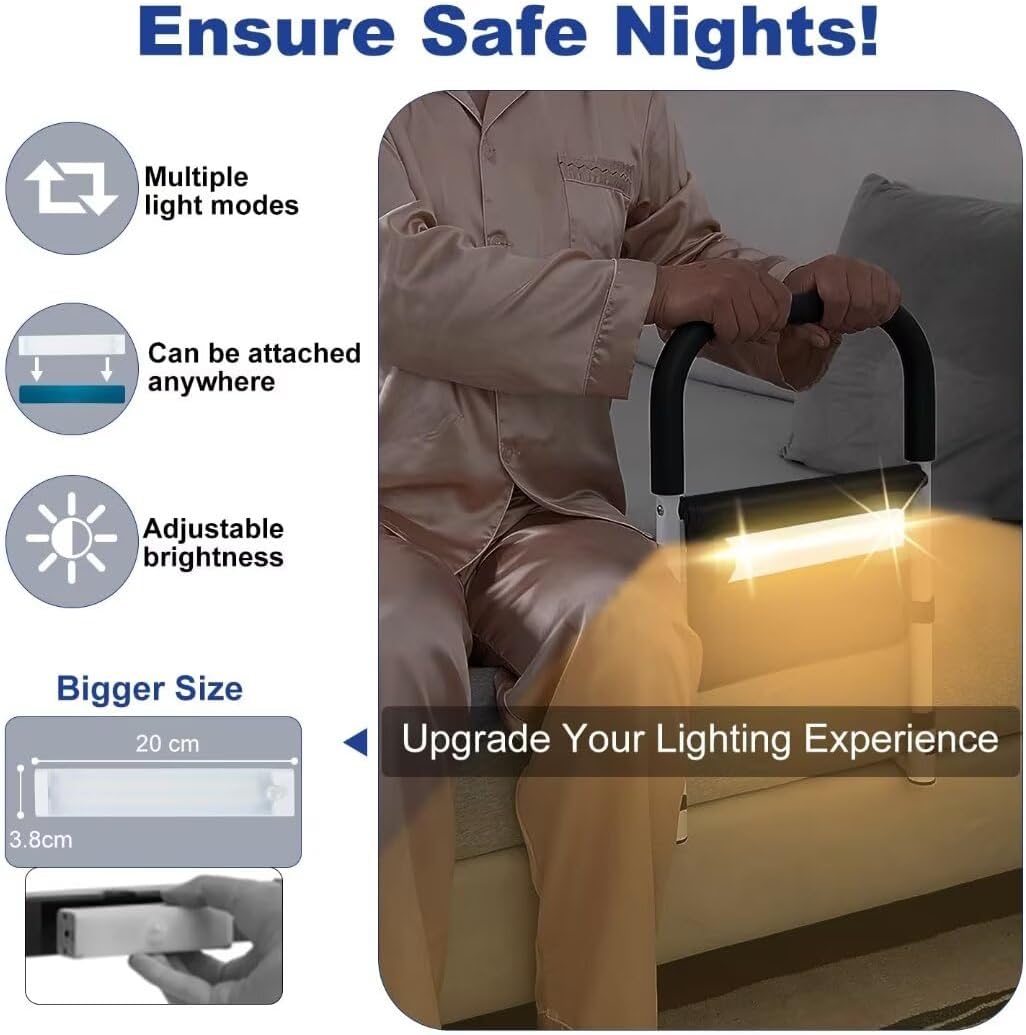 Bed Rail with Motion Light, Non-Slip Handle, Storage Pocket K730866