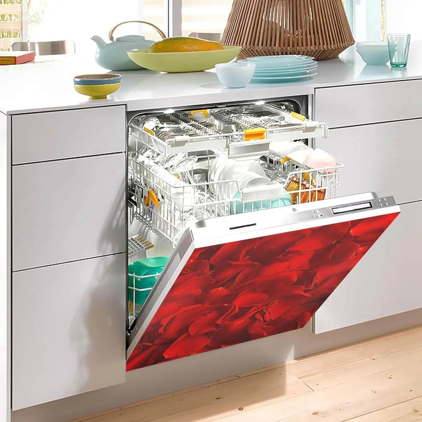 Red Rose Dishwasher Magnet Cover, 23 x 26 Inch S323
