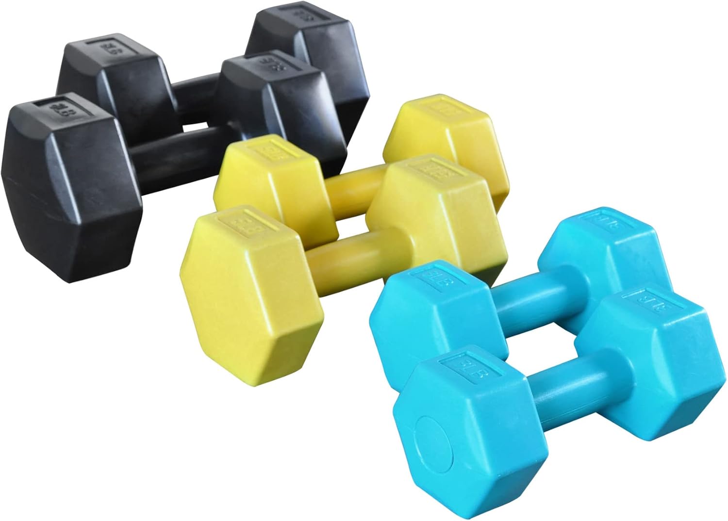 32-Pound Vinyl Coated Dumbbell Set with Stand, 3 Pairs C84099