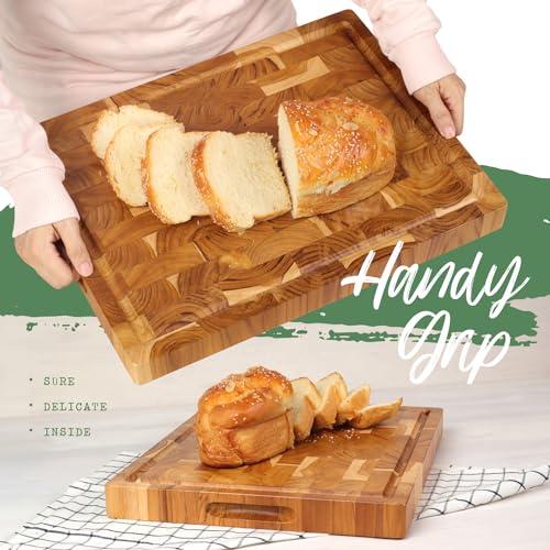 XL Acacia End Grain Wood Cutting Board (20x15x1.5in) C496