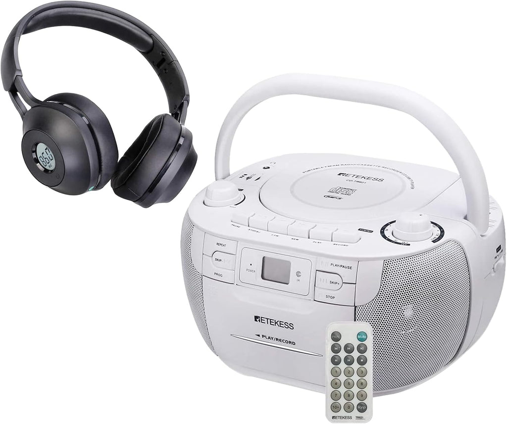 Portable AM FM CD and Cassette Player Boombox D482