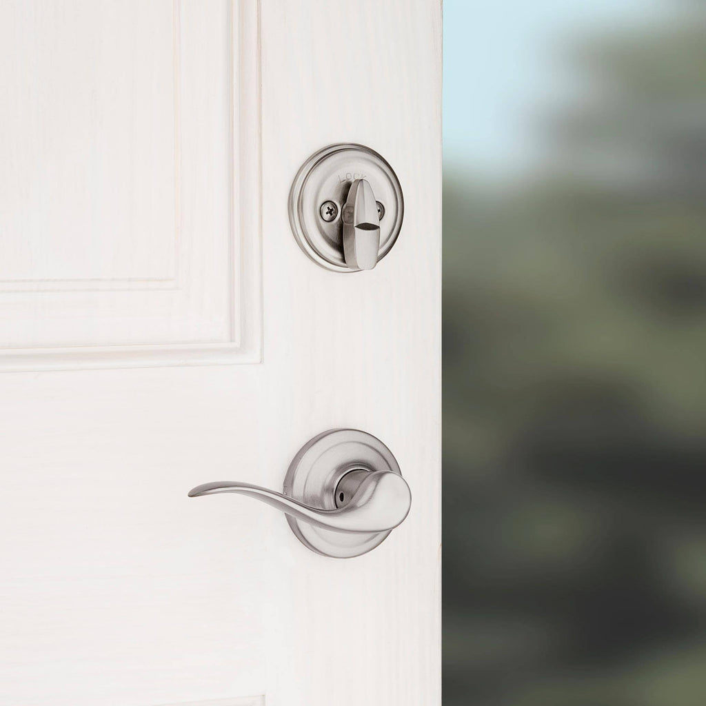 Satin Nickel Single-Lock Keyed Entry Door Handleset J5134