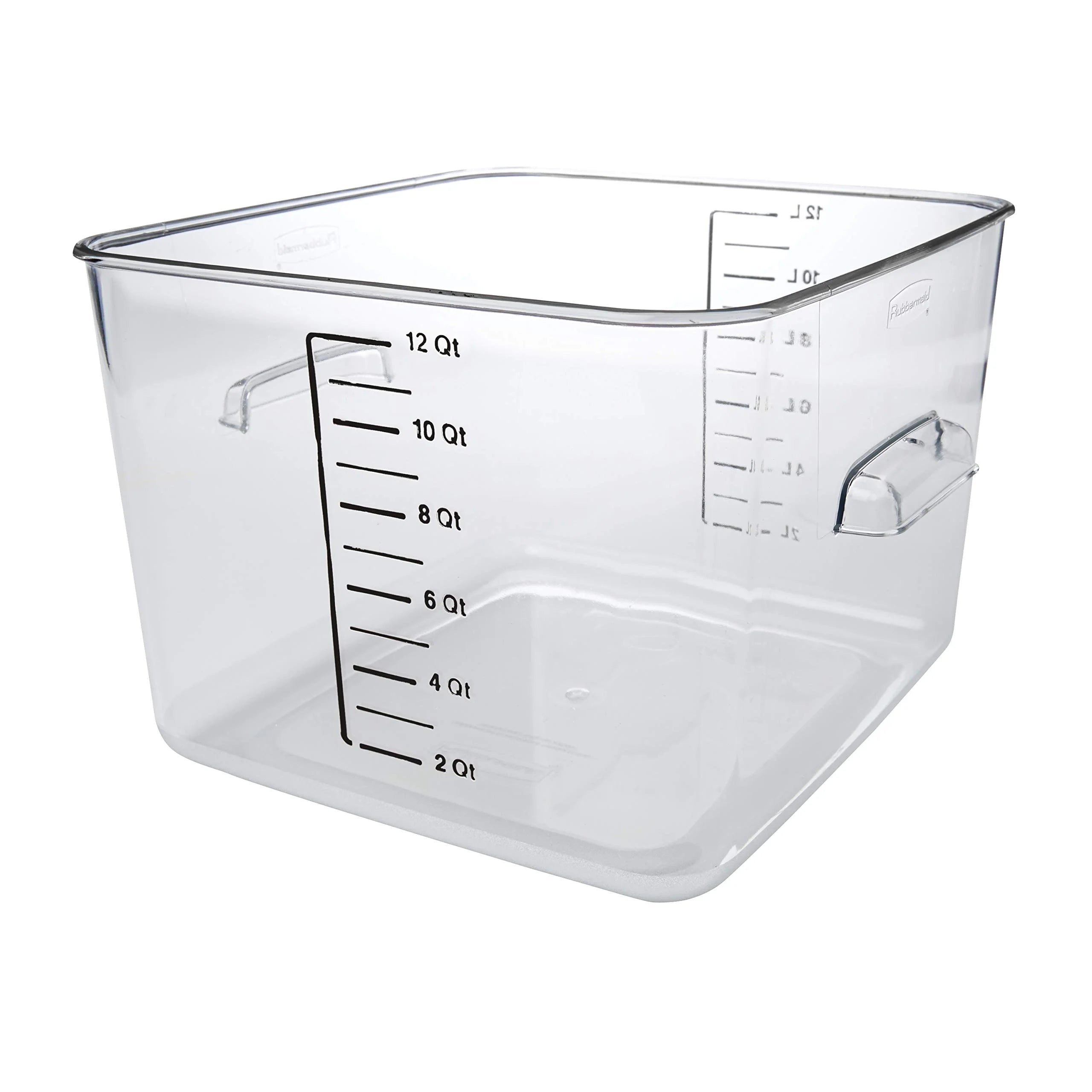 Plastic Square Food Storage Container, 12 Quart, Clear L7738