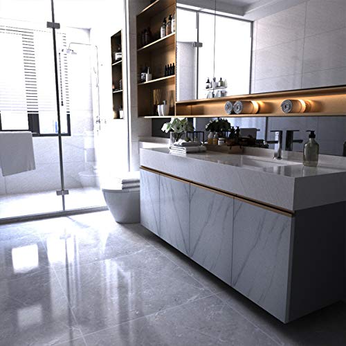 Large White Marble Wallpaper Peel Stick 31.5x591inch Waterproof Self-Adhesive Contact Paper Y763617