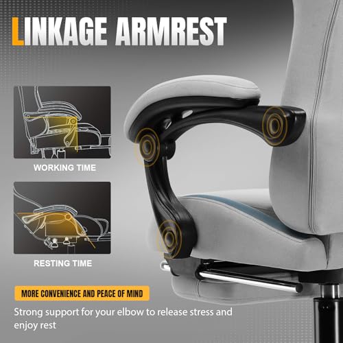 Coal-Black Gaming Chair with Foot Rest D70599