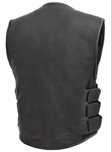 Men's Motorcycle Biker Riding Leather Vest V45094