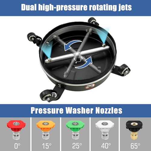 14 Inch Black Pressure Washer Surface Cleaner with 4 Wheels L800