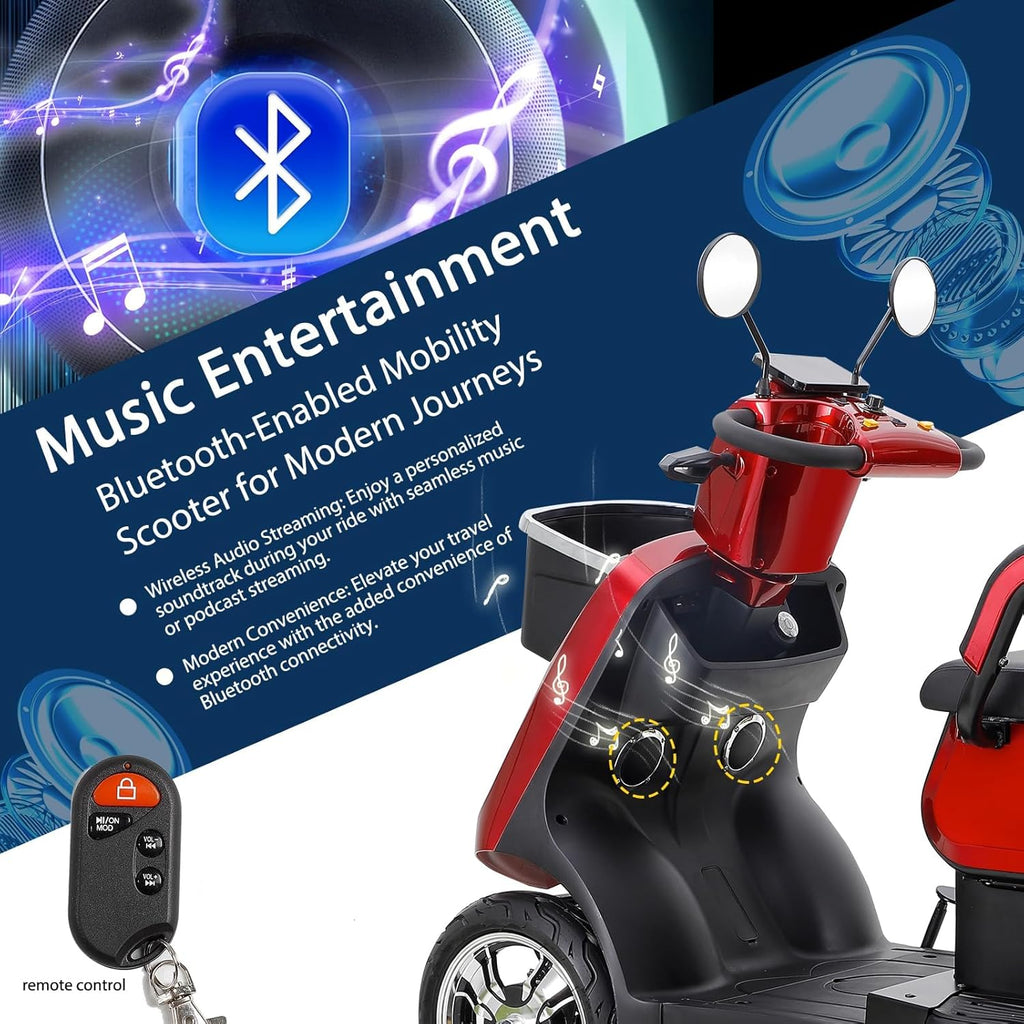 Red Heavy Duty Double Seat Mobility Scooter E523945
