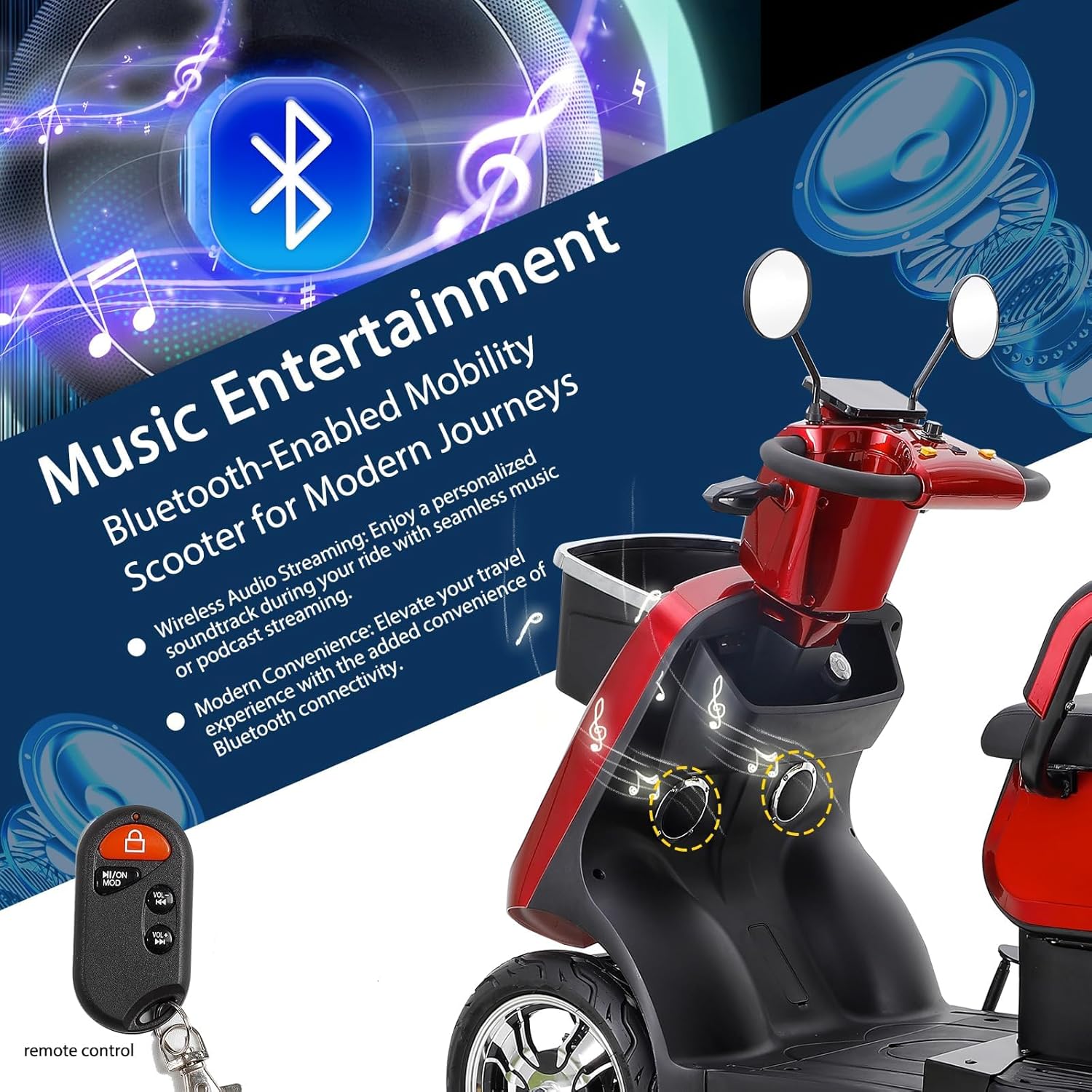 Red Heavy Duty Double Seat Mobility Scooter E523945