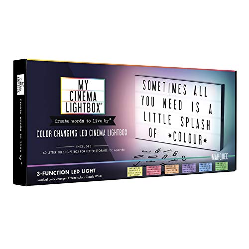 Mini Rainbow Color Changing Light Up Letter Board Sign with 100 Letters and Symbols, 3 Modes, 8"x6" E828409