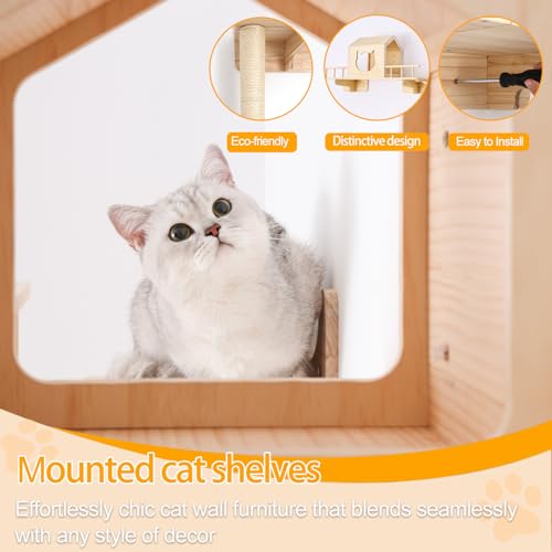 Cat Wall Shelves with 3 Steps V60958