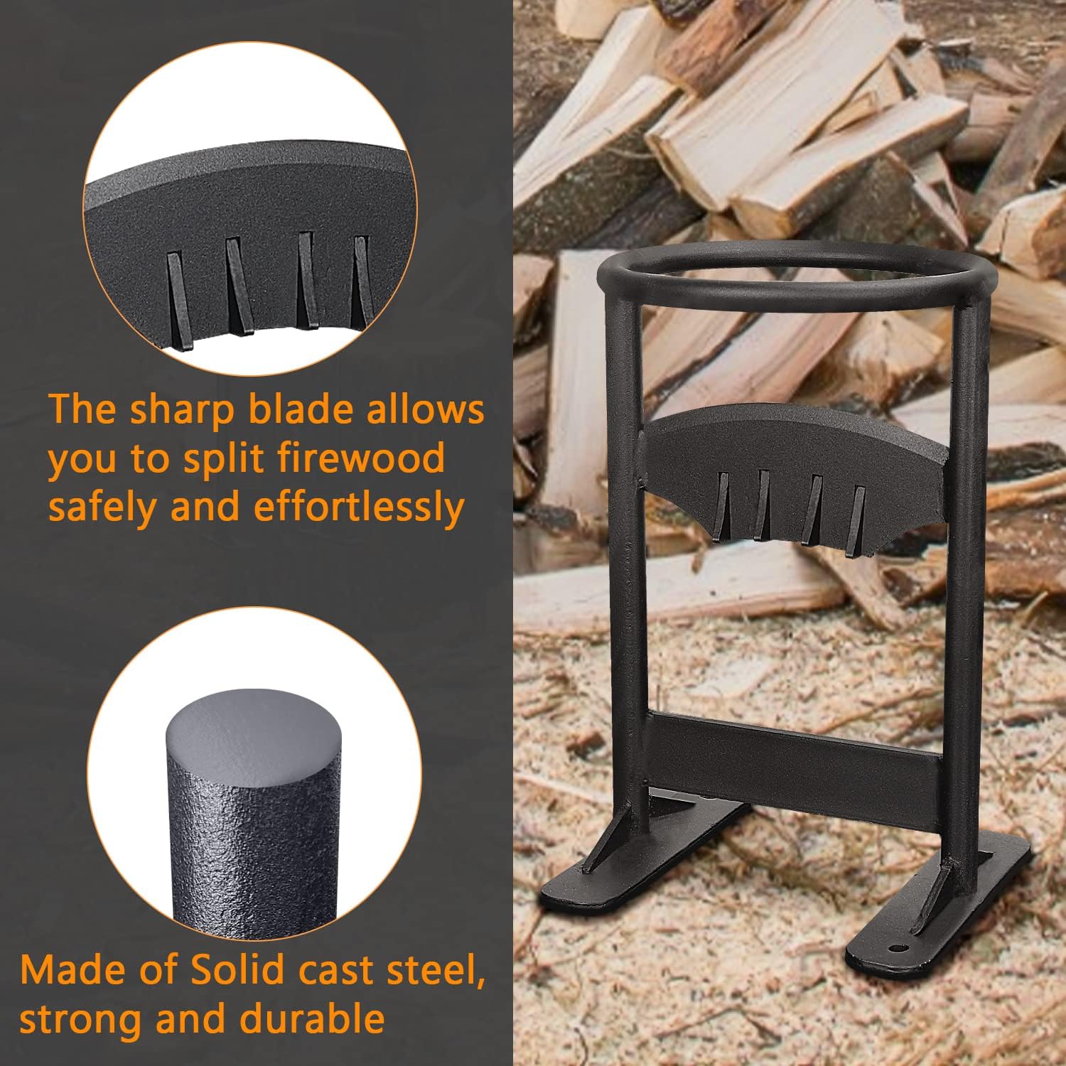 Wood Splitter Cast Steel Firewood Kindling Splitter A70876