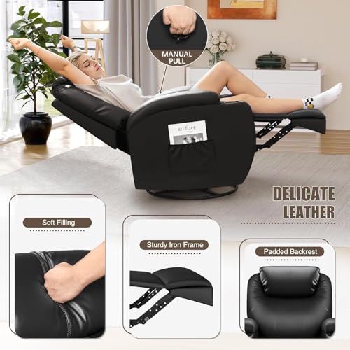 Black PU Leather Power Lift Recliner Chair with Massage O440