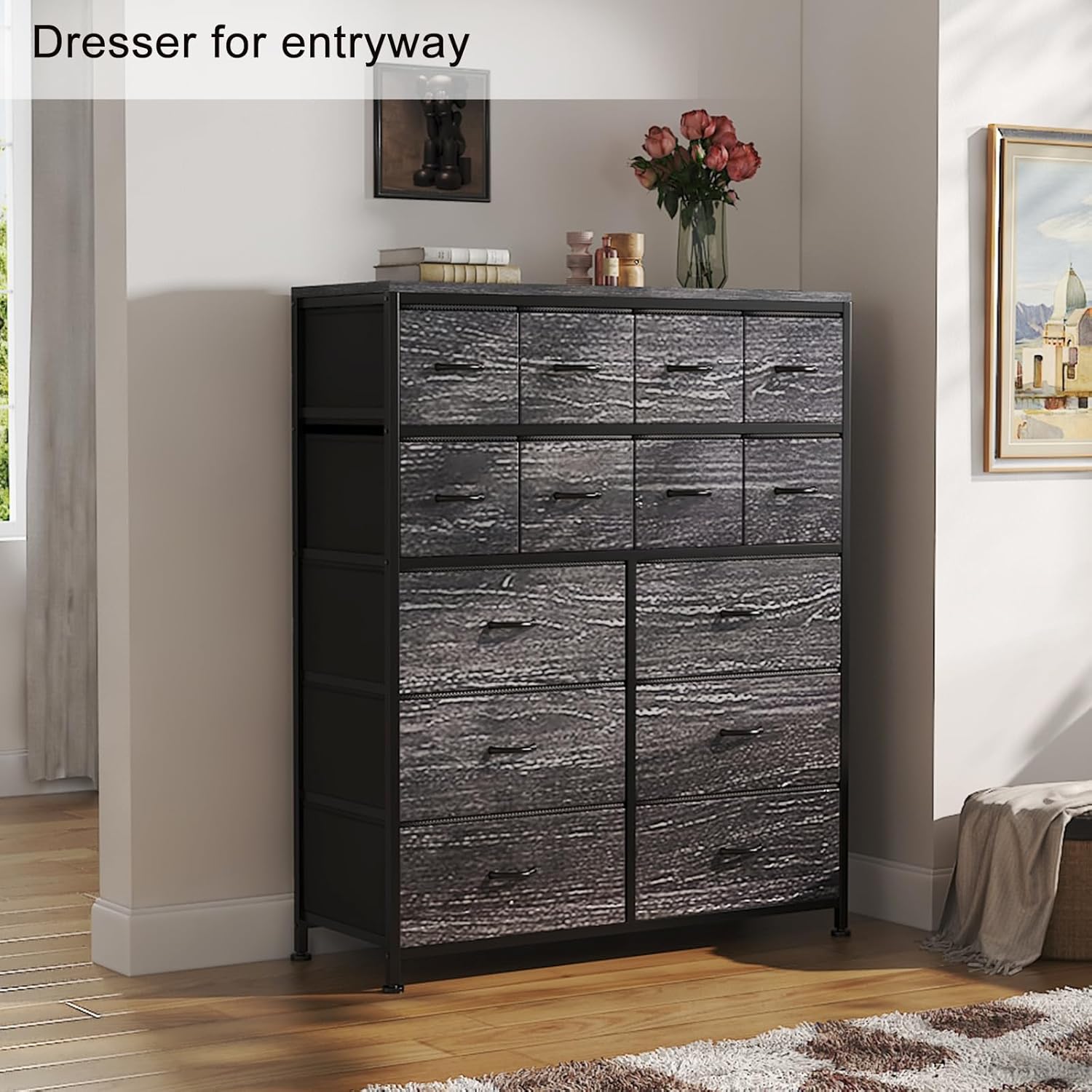14 Drawer Tall Fabric Dresser N62875