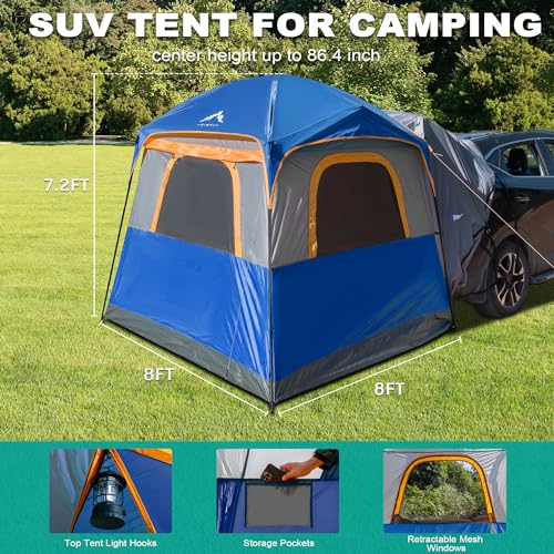 Waterproof PU2000mm Double Layer Tent for Camping, 8FT L x 8FT W x 7.2FT H X96707