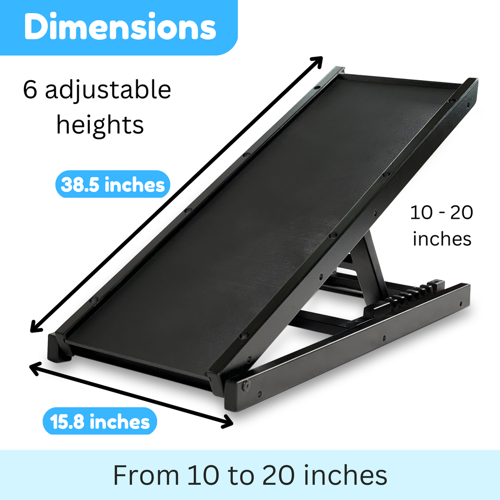 Adjustable 10" to 20" Anti Slip Pet Ramp for Couch S3970