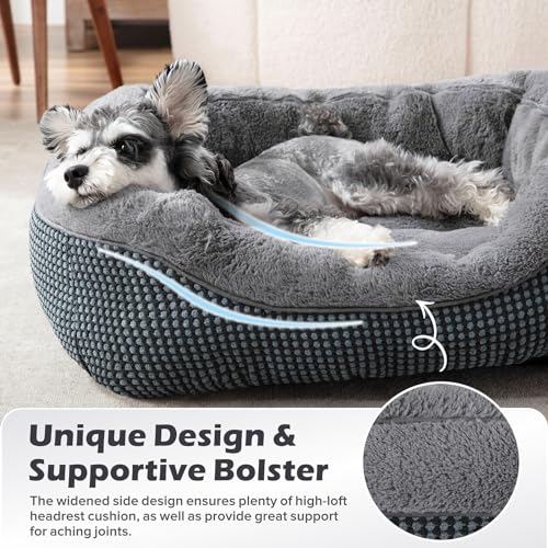 Small Dog Bed Washable Orthopedic Pet Bed with Anti-Slip Bottom S(20"x19"x6") S470702