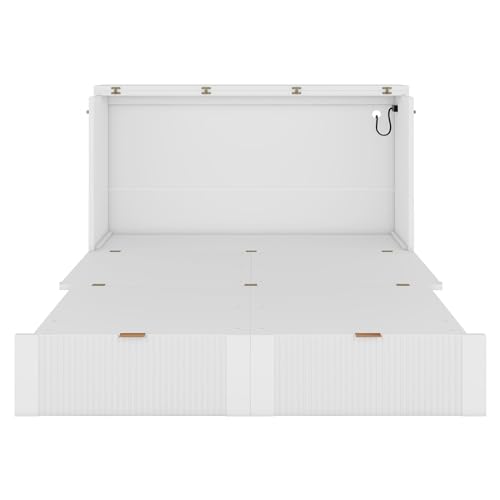 Grey Full Size Wood Murphy Bed with Storage N867894