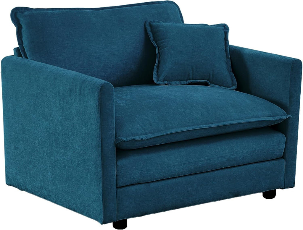 Oversized Chenille Upholstered Armchair with Removable Cushion P14175