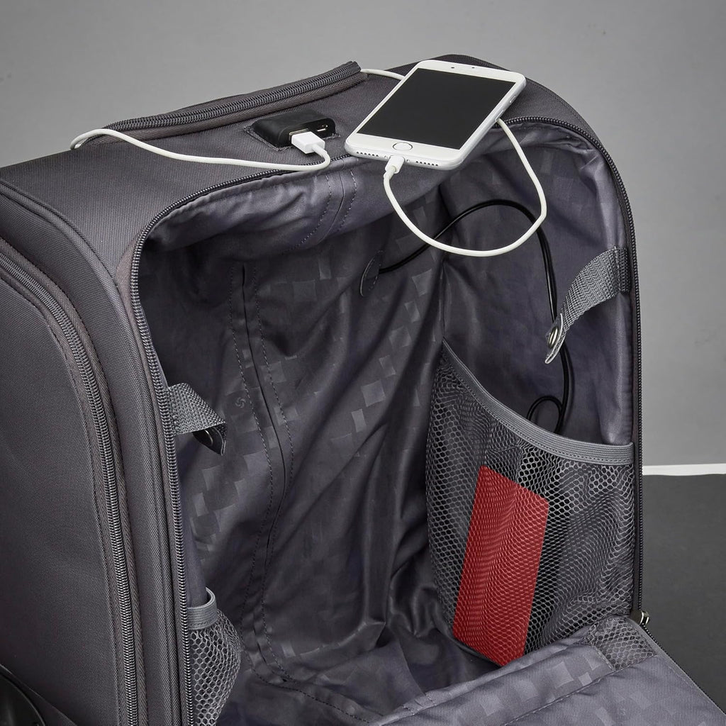 Charcoal 16"H x 13"W x 8"D Rolling Suitcase M433