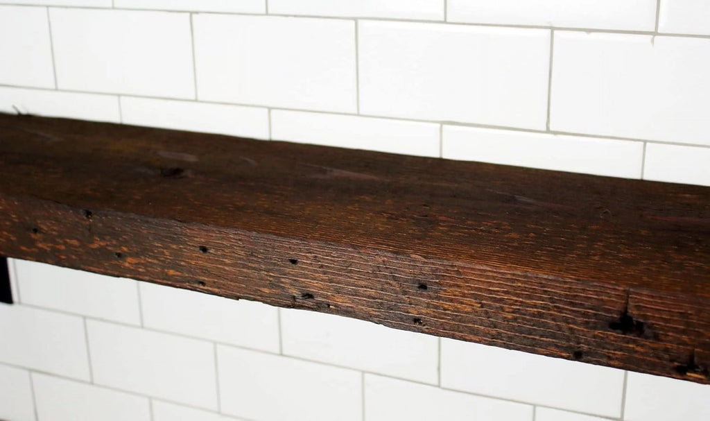 Reclaimed Wood Mantel Shelf, 66" L X 8" D, 2" Thickness O44768